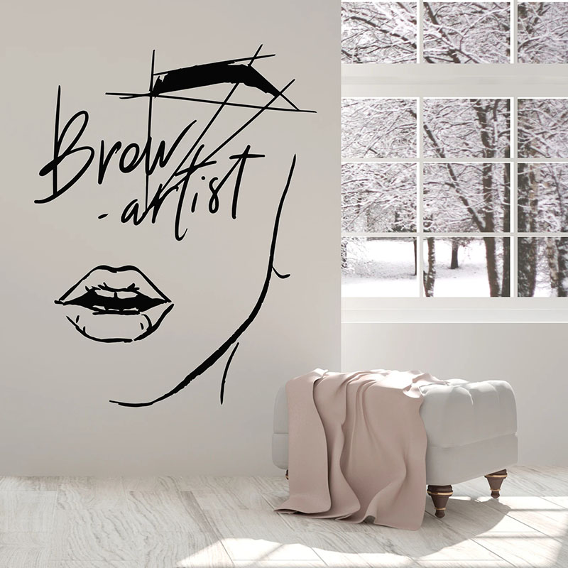 Abstract Girl Face Wall Decal  – Beauty Makeup Artist recenzja i cena