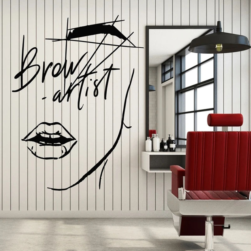Abstract Girl Face Wall Decal  – Beauty Makeup Artist recenzja i cena