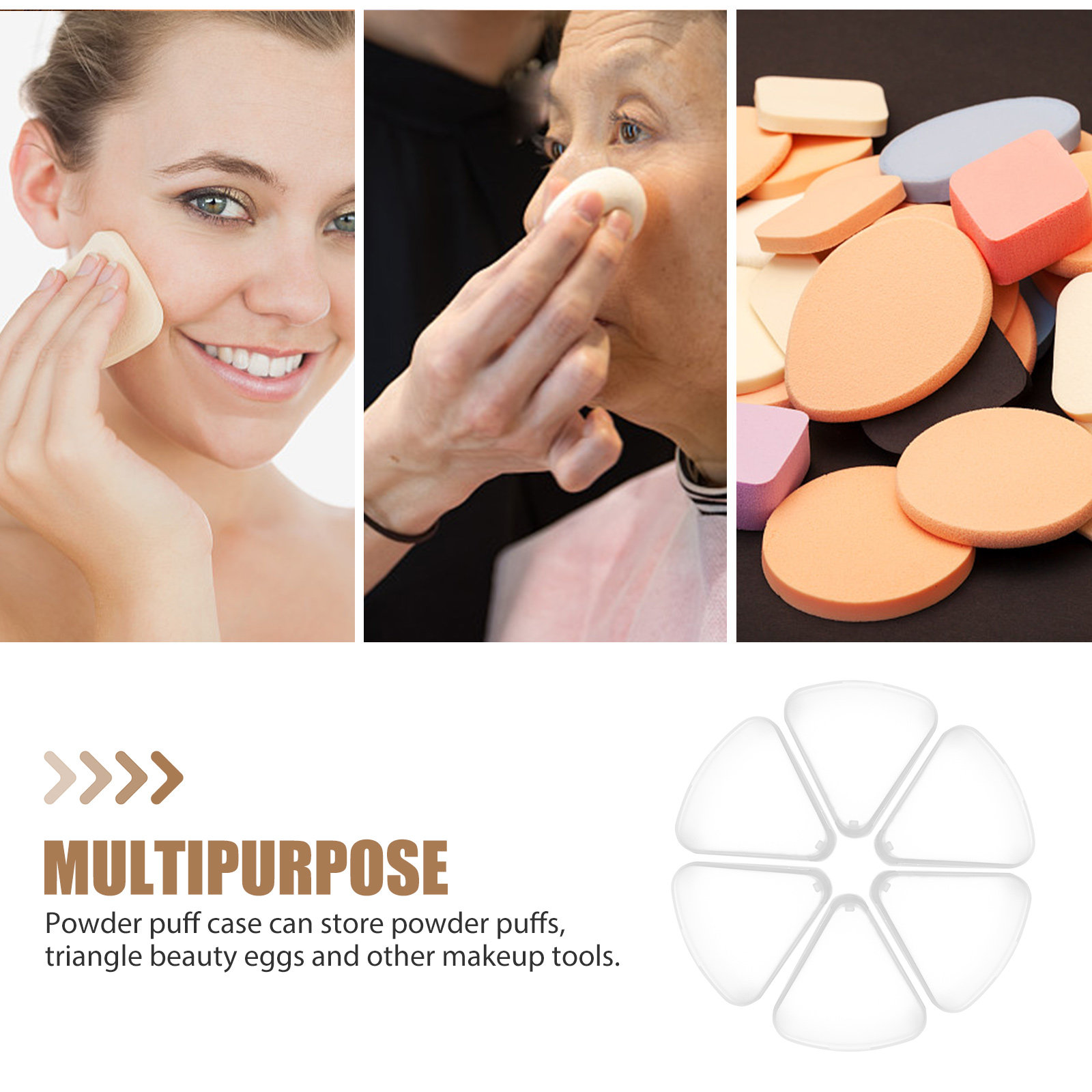 6Pcs Triangle Powder Puff Case – Beauty Makeup Egg recenzja i cena