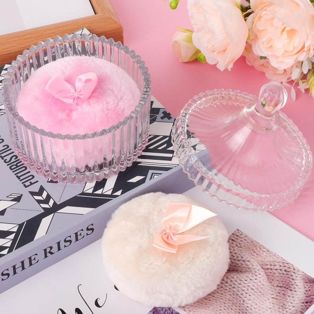 Powder Puff with Glass Storage – Beauty Makeup Gift Sets recenzja i cena