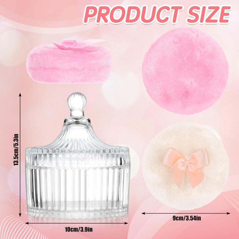 Powder Puff with Glass Storage – Beauty Makeup Gift Sets recenzja i cena