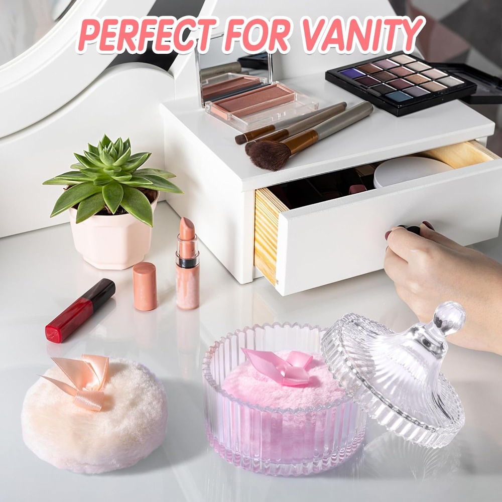 Powder Puff with Glass Storage – Beauty Makeup Gift Sets recenzja i cena