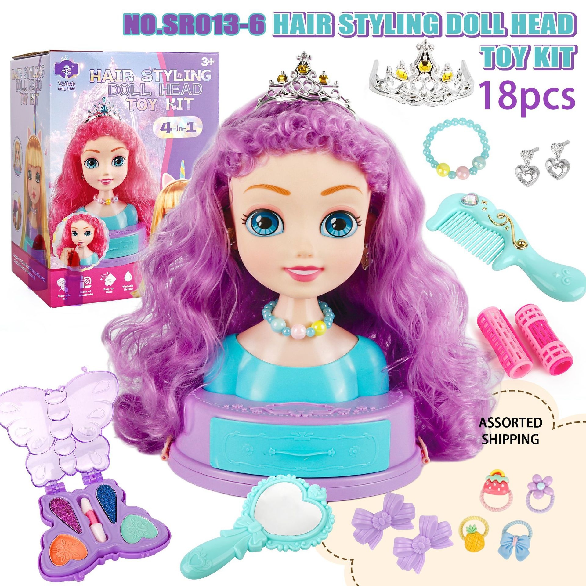 Hair Styling Doll Head Makeup  – Beauty Makeup Gift Sets recenzja i cena